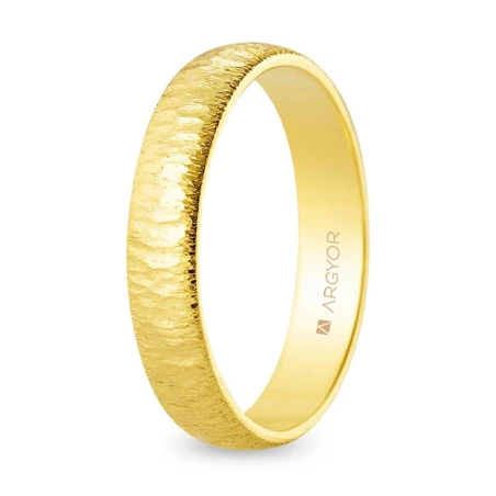 Alianza boda ARGYOR oro amarillo 18Kt Textura Artesanal 5140555