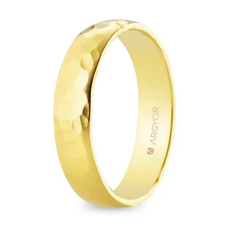 Alianza boda ARGYOR oro amarillo 18Kt Martellato Grueso 5145554