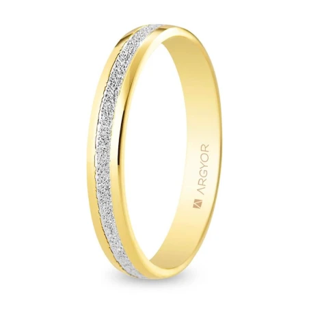 Alianza boda ARGYOR Oro Amarillo y Blanco 18Kt Diamantado 5235543