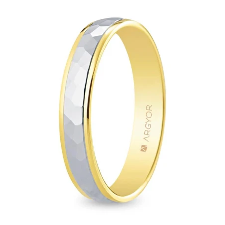 Alianza boda ARGYOR Oro Amarillo y Blanco 18Kt Facetada 5240544