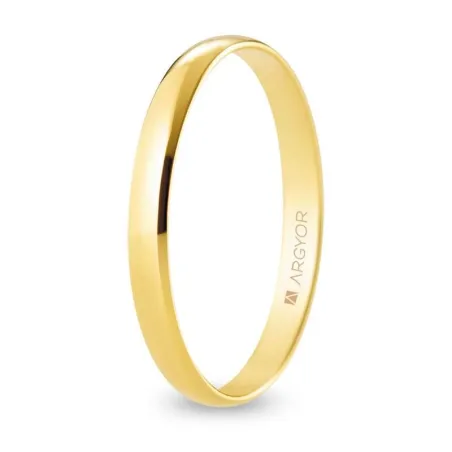 Alianza de boda oro media caña 2,5 mm (A25RP00)