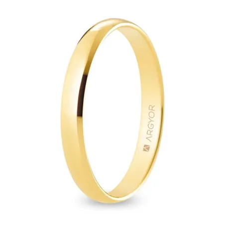 Alianza de boda oro media caña 3 mm confort (A30CP00)