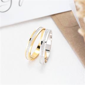 Alianza boda ARGYOR Oro Amarillo y Blanco 18Kt Diamantado 5235543 2
