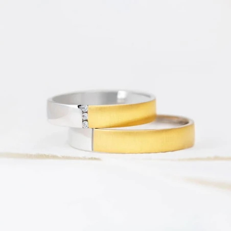 Alianza boda ARGYOR Oro Amarillo y Blanco 18Kt 5240549