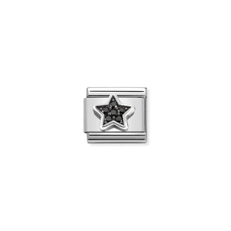 Composable CL SIMBOLOS OX acero, cz y plata 925 Estrella NEGRA