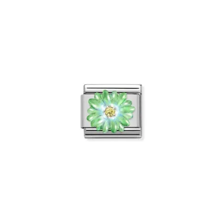 Composable Classic CL SIMBOLOS acero, esmalte, Cubic zirc.y plata 925 Flor VERDE