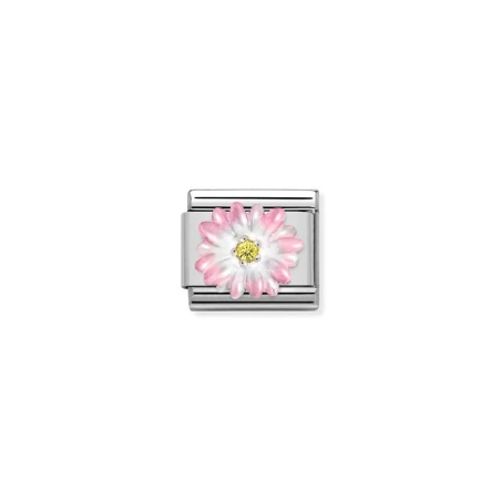 Composable Classic CL SIMBOLOS acero, esmalte, Cubic zirc.y plata 925 Flor ROSA