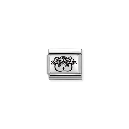 Composable Classic PLACAS (IC) en acero y plata 925 Buho FLORES