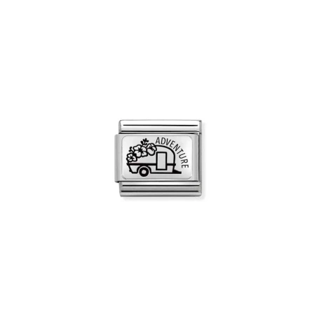 Composable Classic PLACAS (IC) en acero y plata 925 Caravana FLORES