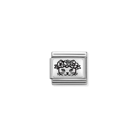 Composable Classic PLACAS (IC) en acero y plata 925 Gato FLORES