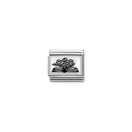 Composable Classic PLACAS (IC) en acero y plata 925 Libro FLORES