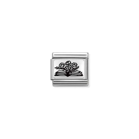 Composable Classic PLACAS (IC) en acero y plata 925 Libro FLORES