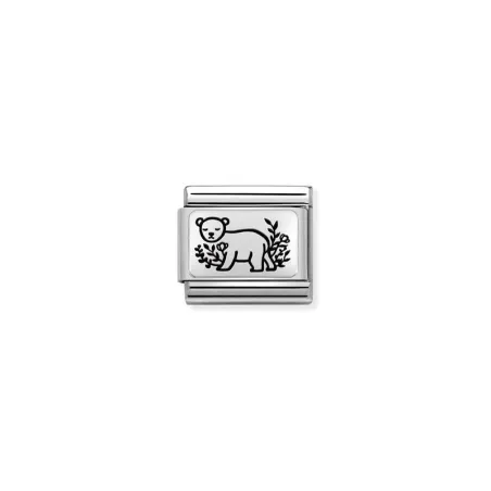 Composable Classic PLACAS (IC) en acero y plata 925 Oso FLORES