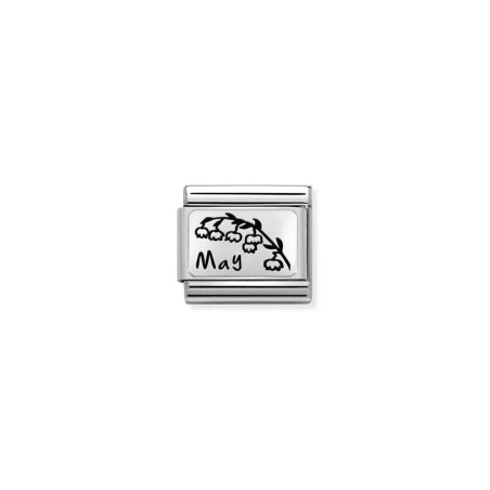 Composable Classic PLACAS MES FLORES (IC) acero y plata 925 Mayo