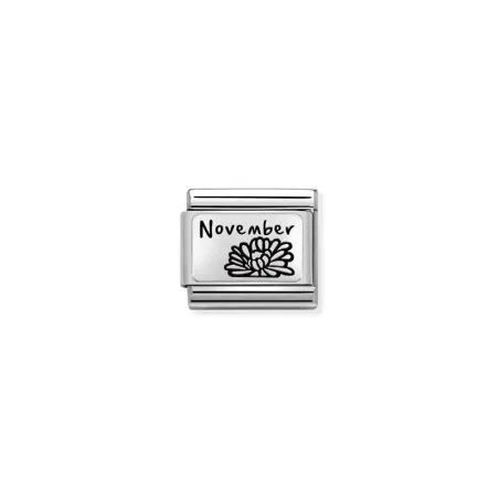 Composable Classic PLACAS MES FLORES (IC) acero y plata 925 Noviembre