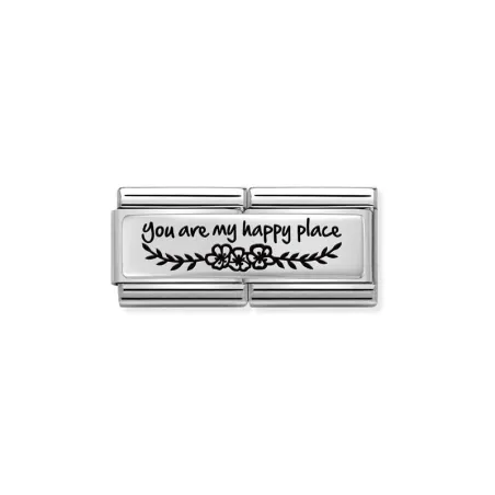 Composable DOBLE GRABADO (IC) acero y plata 925 You are my happy place