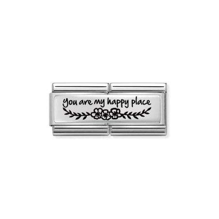 Composable DOBLE GRABADO (IC) acero y plata 925 You are my happy place