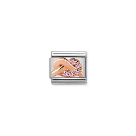 Composable Classic SIMBOLOS acero, zirconia y oro 9k Nudo ROSA