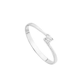 Anillo Torcido Oro blanco 18 kts y diamante ITEMPORALITY GRN-101-007