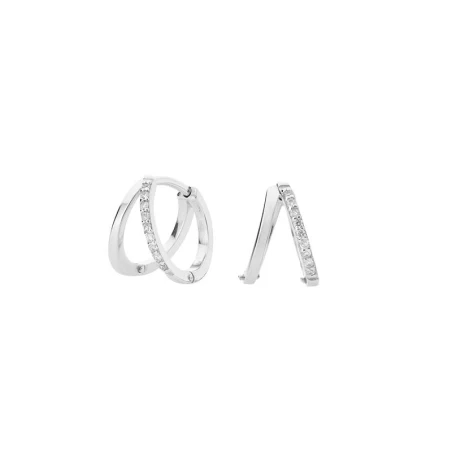 Pendientes Itemporality Mujer Doble Aro Oro Blanco y Diamantes GEA-101-011-UU