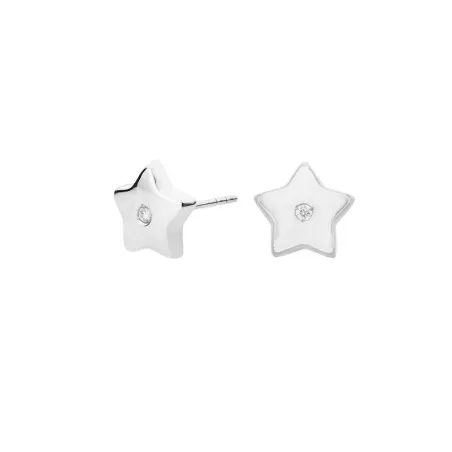Pendientes Estrella ITEMPORALITY Oro blanco 18 kts y diamantes GEA-101-017-UU