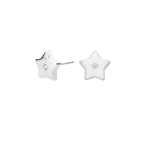 Pendientes Estrella ITEMPORALITY Oro blanco 18 kts y diamantes GEA-101-017-UU