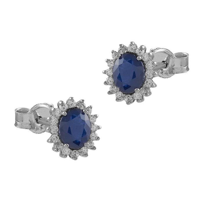 Pendientes Itemporality Mujer Oro Blanco, Diamantes y Zafiro GEA-107-004-UU