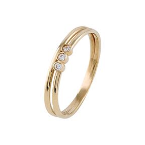 Anillo Itemporality Lux Mujer Doble Aro Oro Amarillo 18Kt y Diamantes GRN-201-045