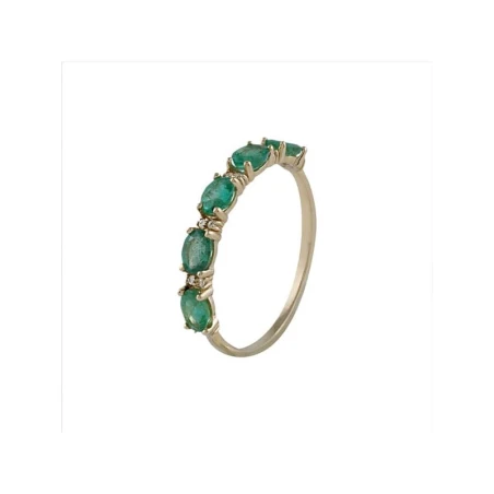 Anillo Itemporality Lux Mujer Oro Amarillo 18Kt Diamantes y Esmeraldas GRN-206-208