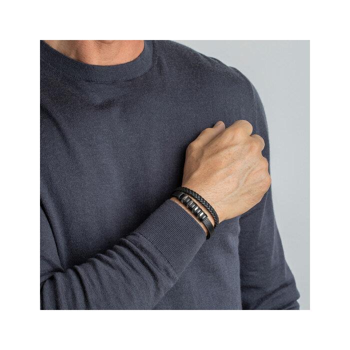 Pulsera Lotus Style Urban Man Hombre Piel y Acero Inoxidable LS2102-2/1