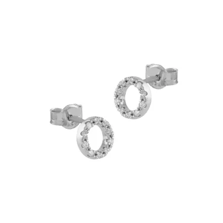 Pendientes Itemporality Lux Mujer Círculos Oro Blanco 18Kt y Diamantes GEA-101-127-UU