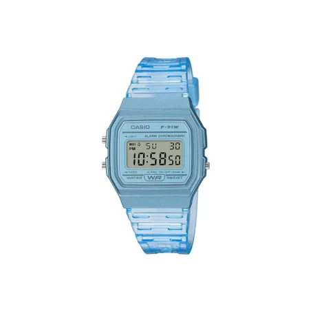 Reloj Casio Vintage Digital Unisex Azul F-91WS-2EF