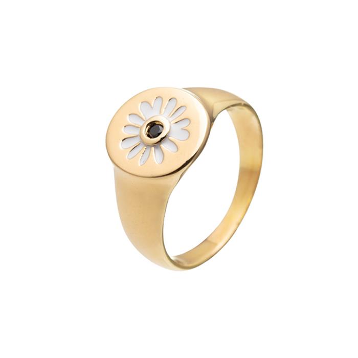 Anillo Agatha París Sara Carbonero CIAM Baño Oro y Circonita Negra 2240406-270