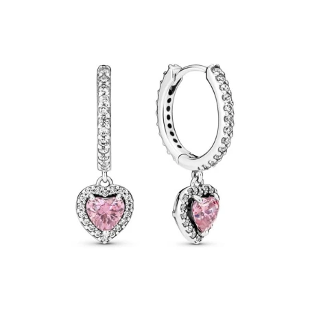 Pendientes Pandora Corazón Halo Brillante 291445C01