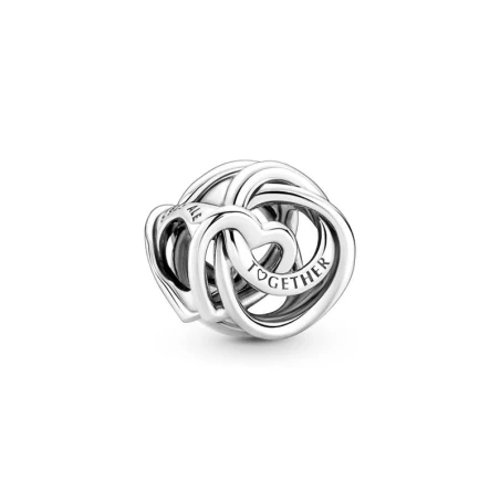Encircled heart sterling silver charm