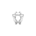 Encircled heart sterling silver charm