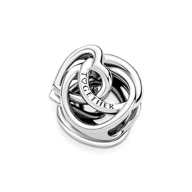 Encircled heart sterling silver charm