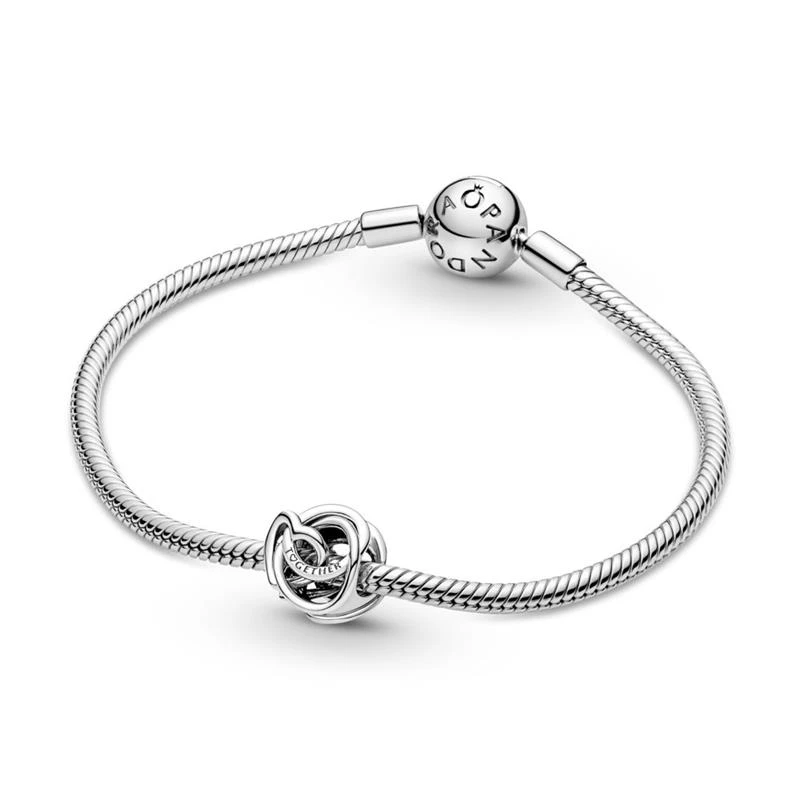 Encircled heart sterling silver charm