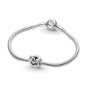 Encircled heart sterling silver charm
