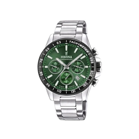 Reloj Festina Hombre Plateado y Verde Cronógrafo F20560/4