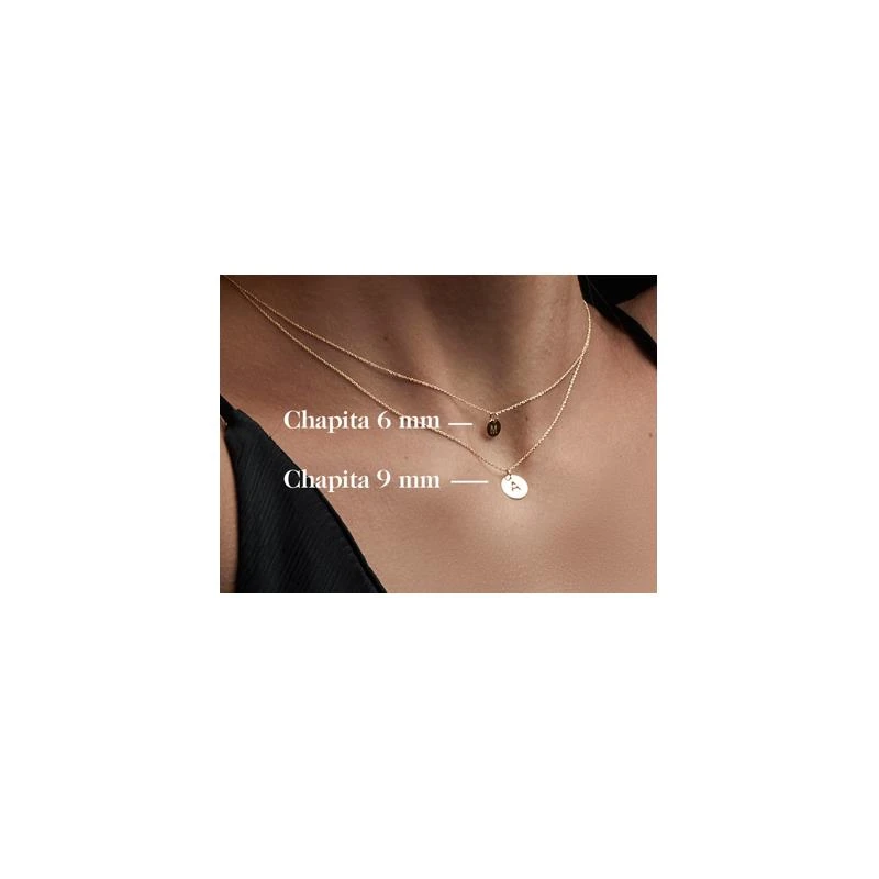 Gargantilla Le Carré Mujer Oro amarillo chapa inicial (9mm) GD004OA.00