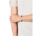 Pulsera Viceroy Fashion Heat Hombre Cordón Negro y Azul y Acero Inoxidable 75296P01013
