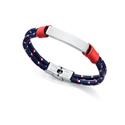 Pulsera Viceroy Fashion Heat Hombre Cordón Negro y Azul y Acero Inoxidable 75296P01017