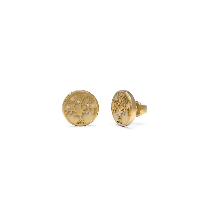 Pendientes Guess Talismania Mujer Acero Enchapado Oro Árbol de la Vida y Circonitas JUBE01443JWYGT-U