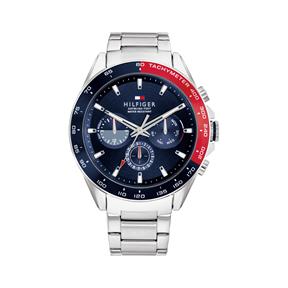 Reloj Tommy Hilfiger Owen Hombre Plateado, Azul y Rojo Multifunción 1791968