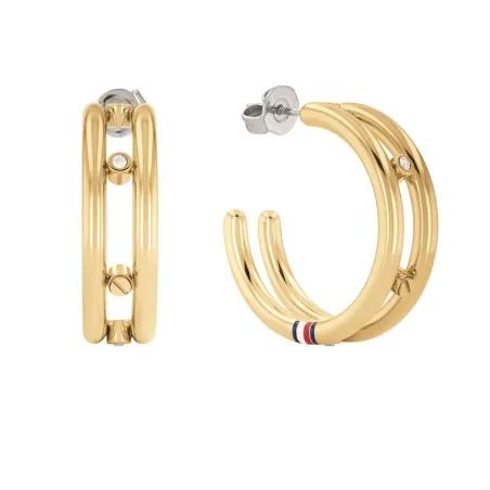 Pendientes Tommy Hilfiger Hardware Mujer Acero Inoxidable Baño Oro y Cirstales brillantes 2780615