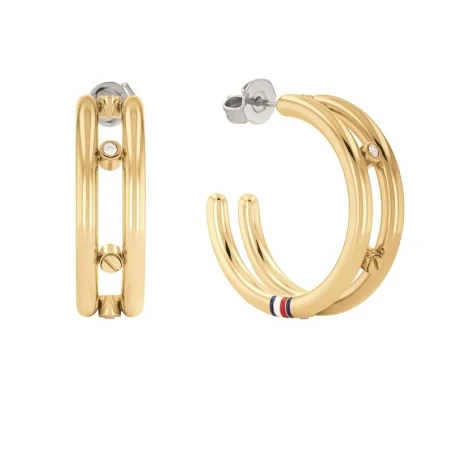 Pendientes Tommy Hilfiger Hardware Mujer Acero Inoxidable Baño Oro y Cirstales brillantes 2780615
