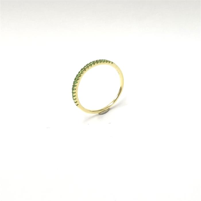 Anillo Itemporality Steffi Mujer Plata Baño Oro y Circonitas Verde Esmeralda SRN-206-080
