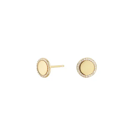 Pendientes Cube Círculo ITEMPORALITY Plata chapado oro SEA-201-057-UU
