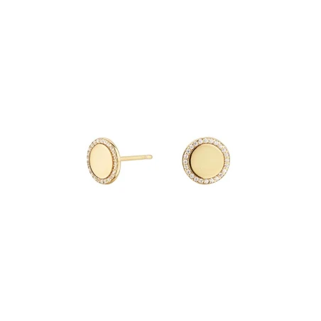 Pendientes Cube Círculo ITEMPORALITY Plata chapado oro SEA-201-057-UU